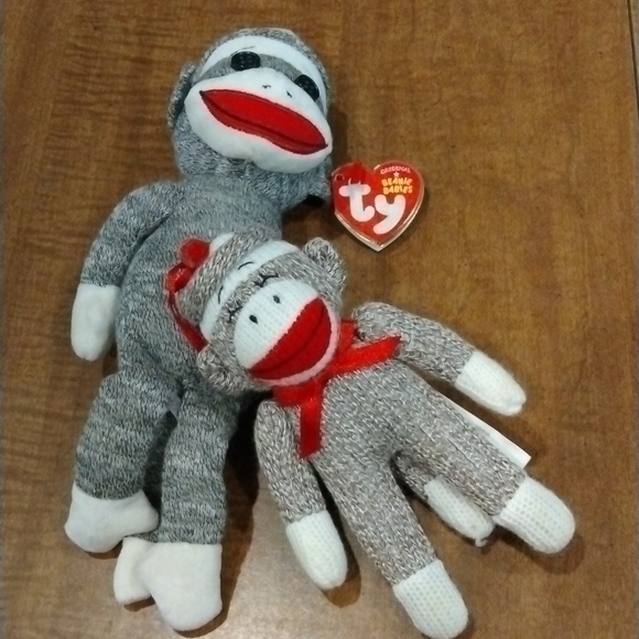 Ty Other - SOCK monkeys. One is a ty
